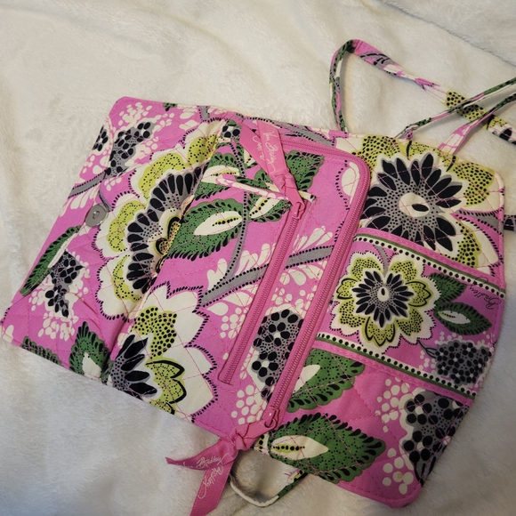 Vera Bradley Pink and Green Floral Crossbody Bag - Picture 6 of 7